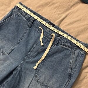 GAP Blue Denim Cargo Pants with Drawstring